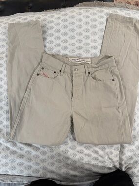 Diesel ITALY button fly straight basic beige denim jeans size 31x32